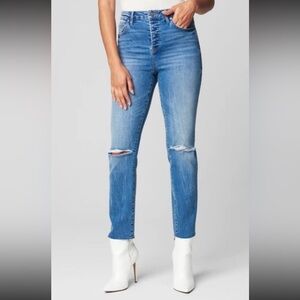 BLANKNYC Women’s High Waist Madison Crop Button Fly Jeans NWT size 25